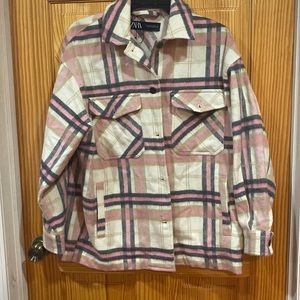 Pink Zara plaid jacket